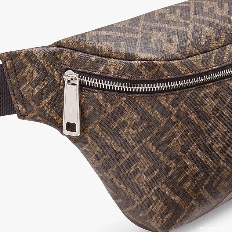 Cheap HOT Fabric In Motif Brown Fendi Belt Bag Coffee FF 0707